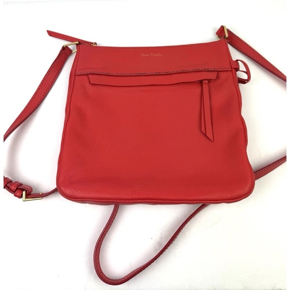 Vera Bradley Mallory Crossbody Bag Canyon Sunset Red Leather Handbag Purse